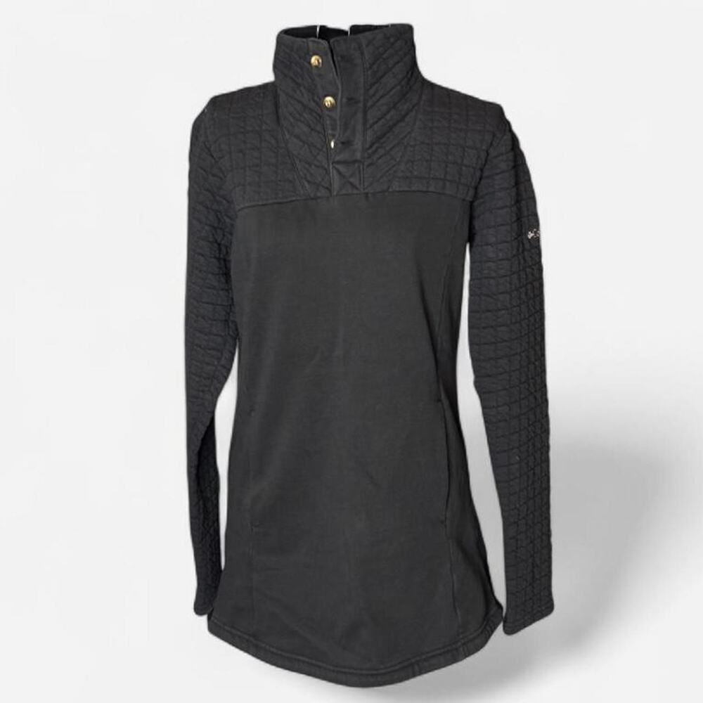 Columbia Sportswear Women's Black Quilted Snap-Neck Pullover Tunic - Size M